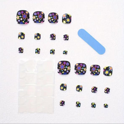 Nail art set with colorful star pattern Bowlift