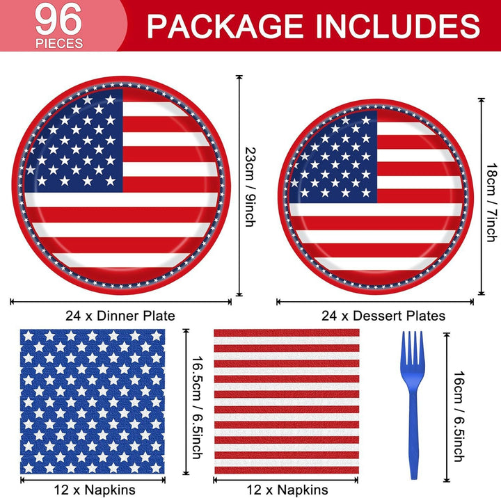 Unisex nan robust disposable paper plates with USA flag design and grease-resistant coating Bowlift