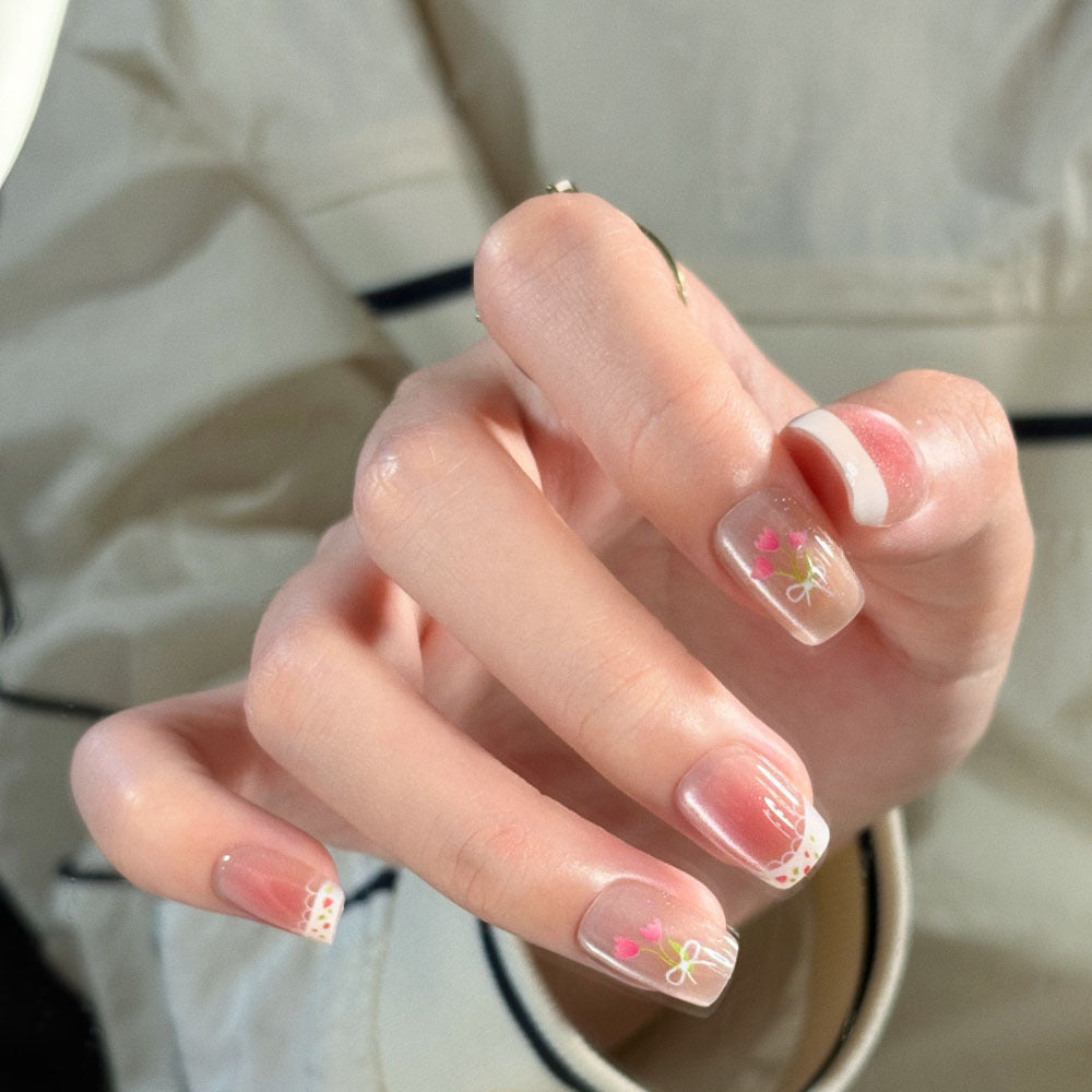 Trendy Ombre Leopard Print Press-On Nails Bowlift
