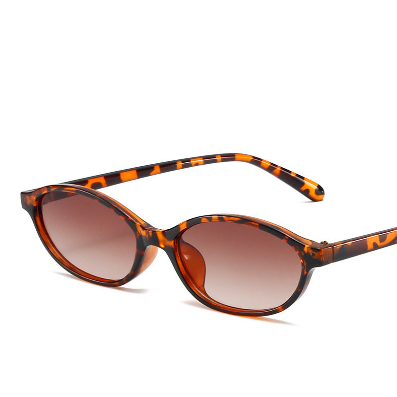 Slim Oval Tinted Lens Retro Sunglasses with UV Protection Bowlift