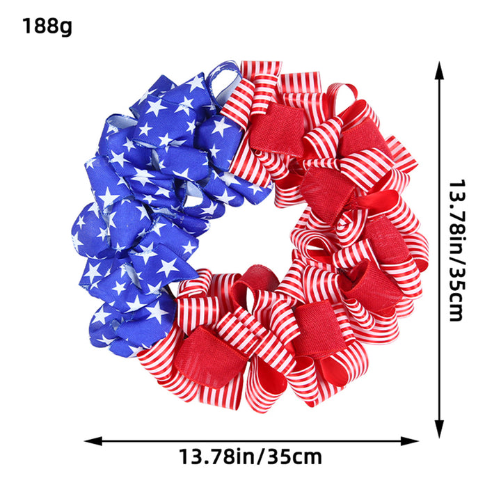 Unisex nan patriotic pom pom front door wreath with star embellishments Bowlift