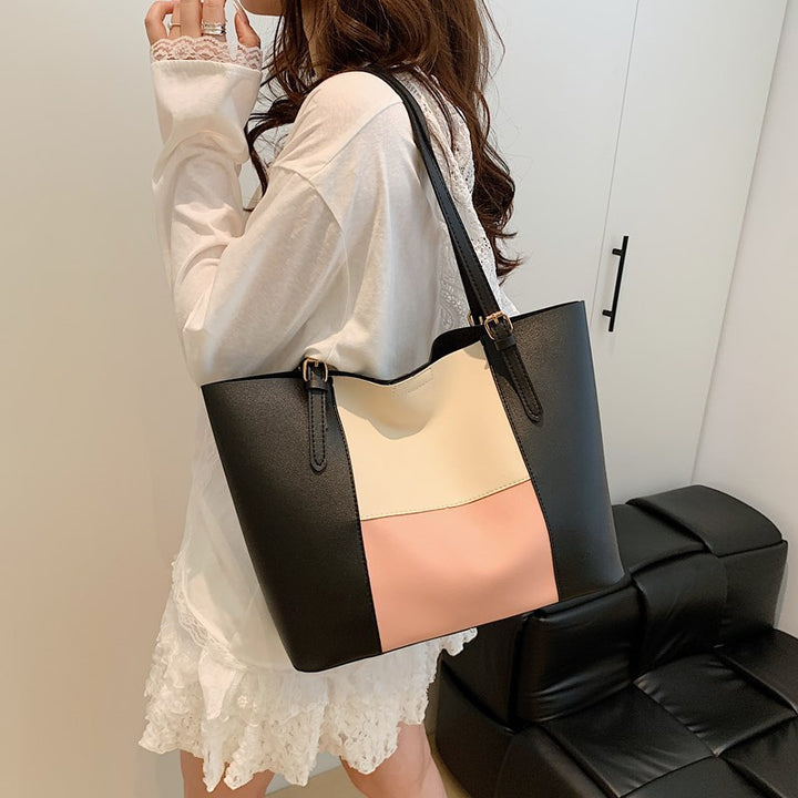 Versatile Color Block Tote Bag Bowlift