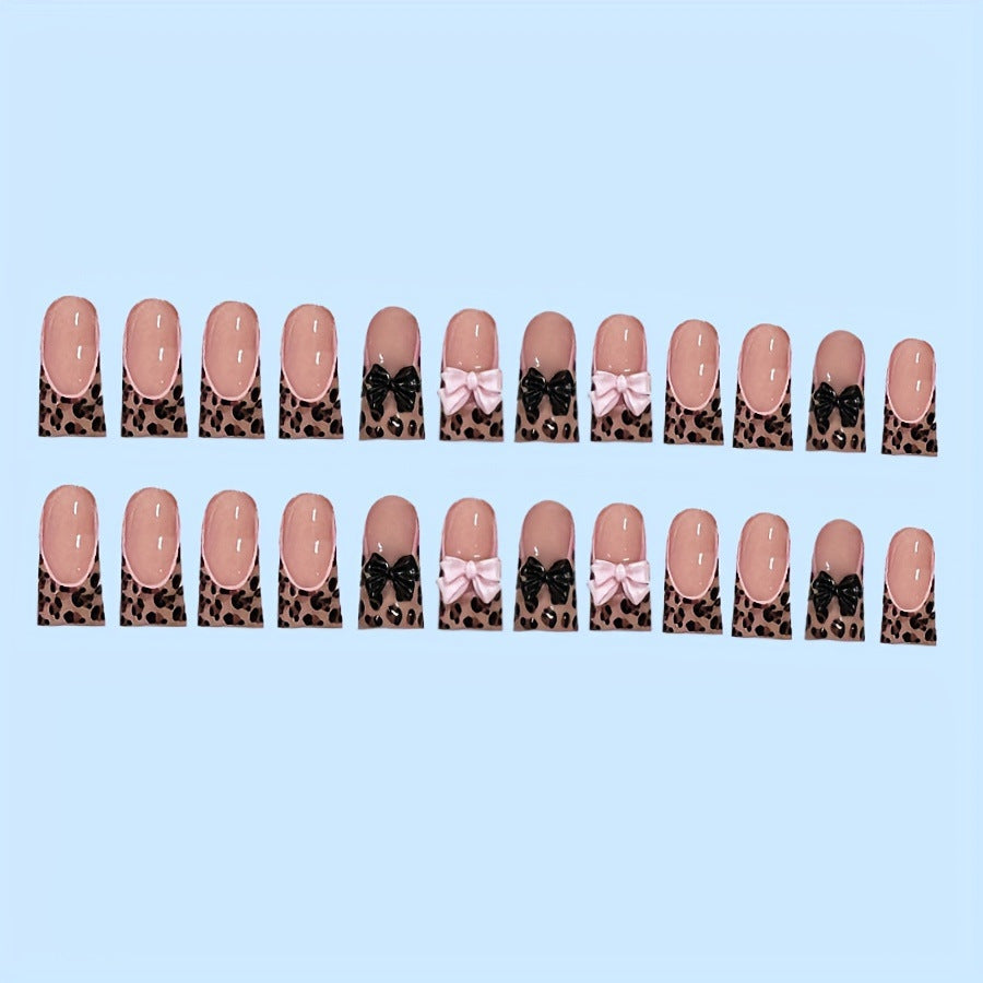 Decorative Leopard Print Press-On Nail Set Bowlift