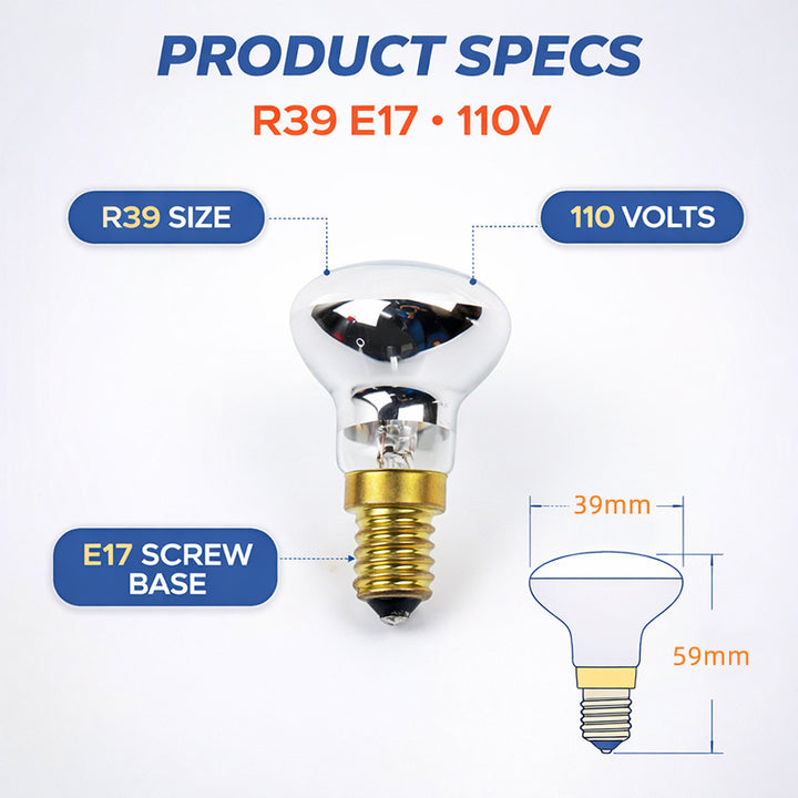 Compact reflector lava lamp replacement bulb with small screw base Bowlift