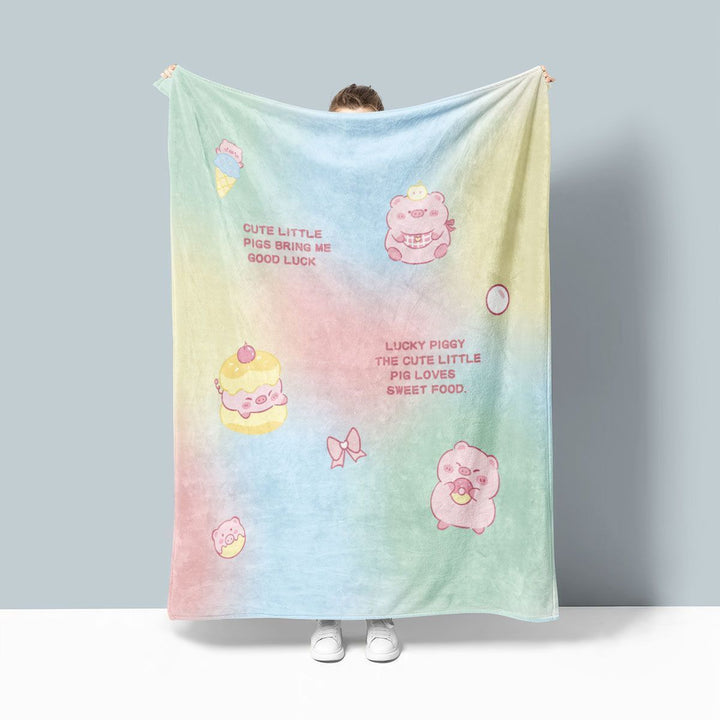 Premium Plush Pig-Themed Throw Blanket