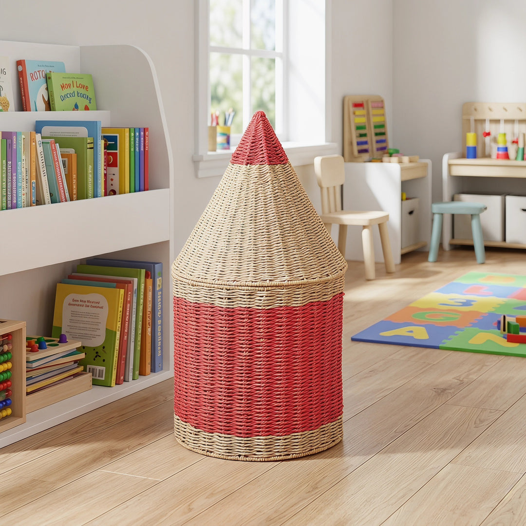 Playful storage basket in pencil design Bowlift