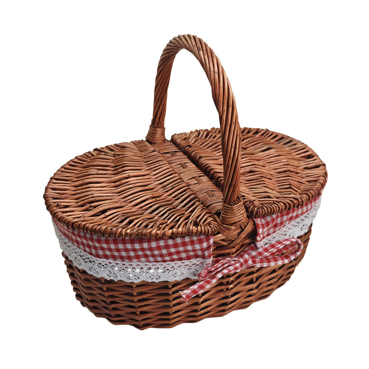 Women's storage basket set with decorative inner lining and practical carrying handles Bowlift