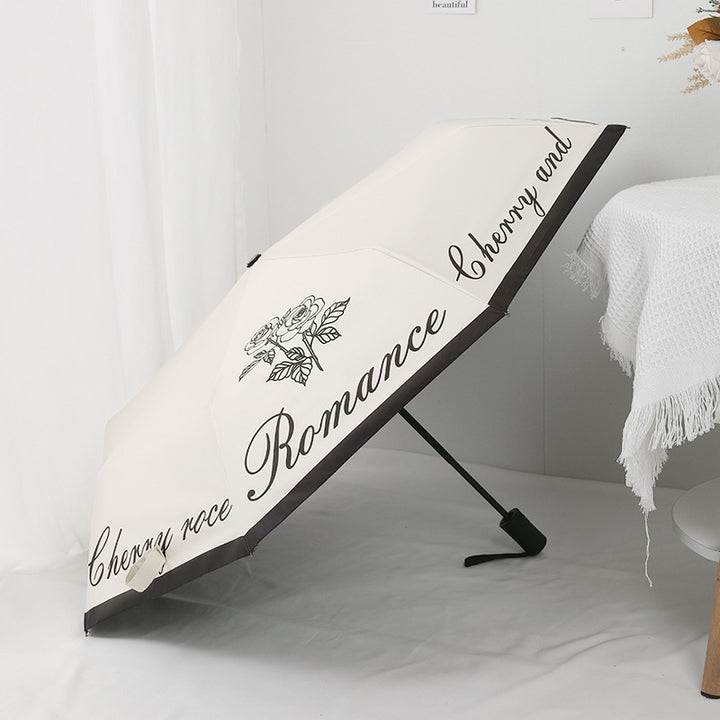 Ladies Foldable Windproof Umbrella with Floral Design Bowlift