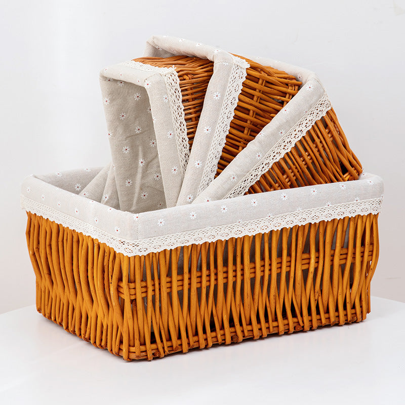 Women's decorative storage basket with charming inner lining Bowlift
