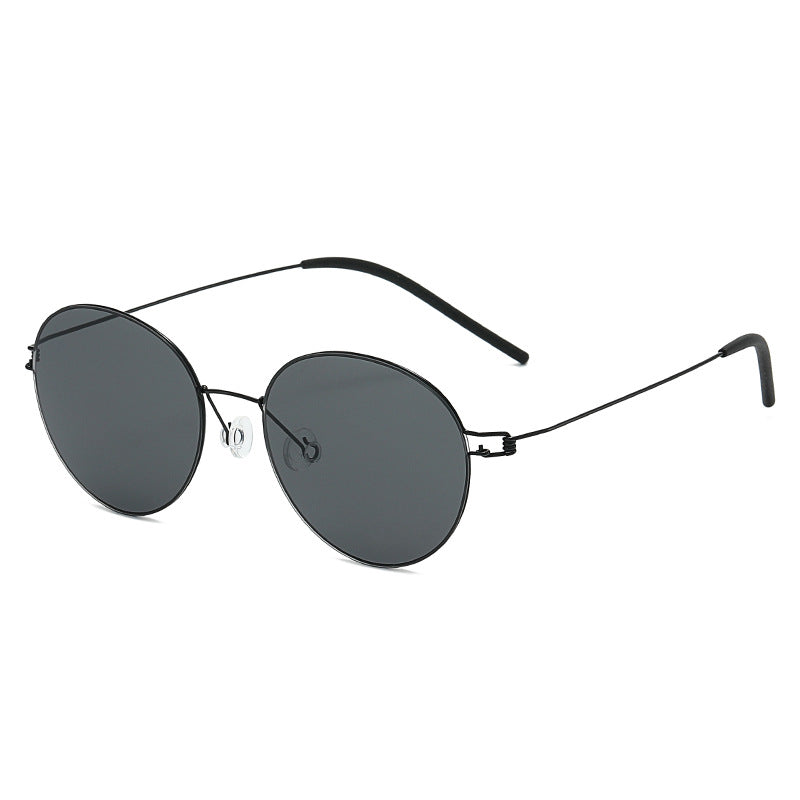 Women round sunglasses with light metal frame and gradient lenses Bowlift
