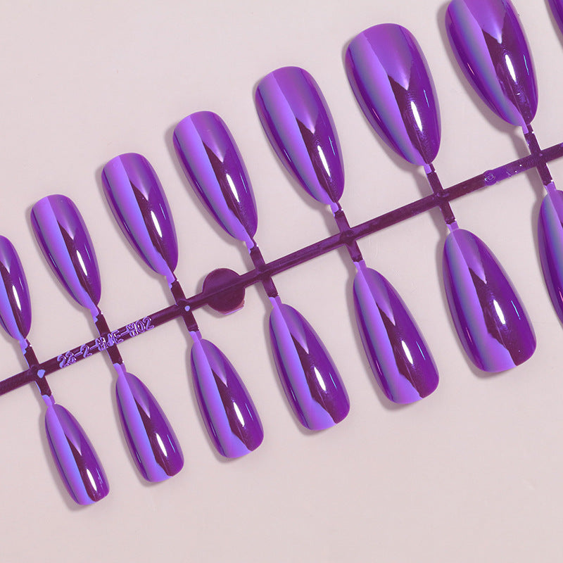 Glossy Press-On Nails Set with Iridescent Finish Bowlift