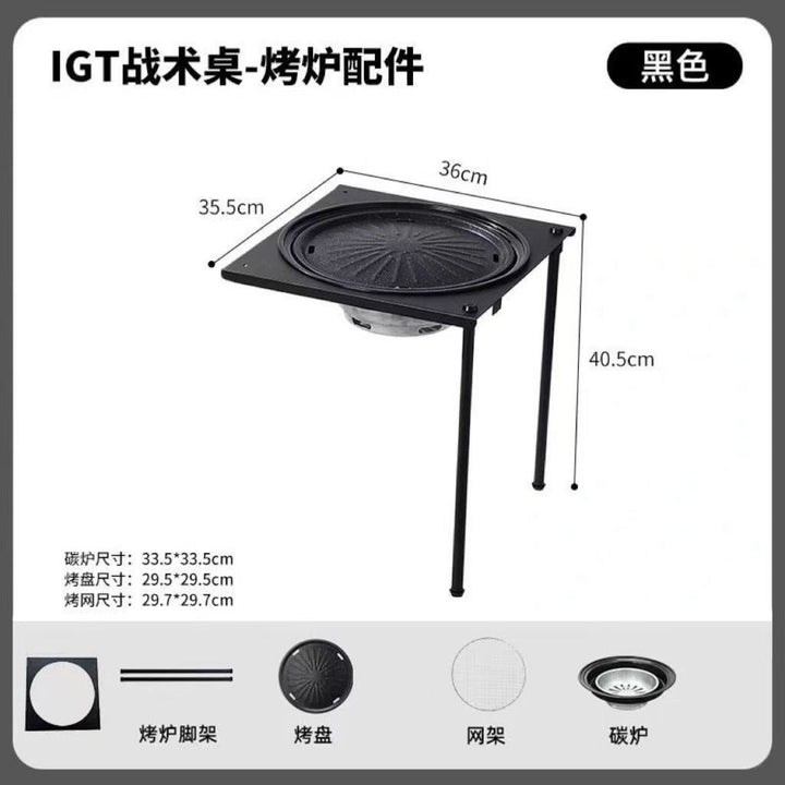 Folding Camping Table With Two Storage Compartments Bowlift