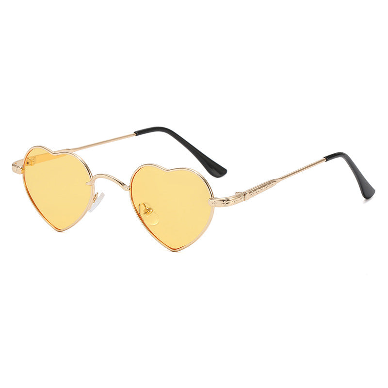 Women's Heart-Shaped Sunglasses with Delicate Metal Frame Bowlift