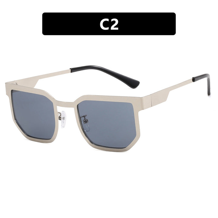 Ladies modern sunglasses in trendy rectangular design with narrow metal frame Bowlift