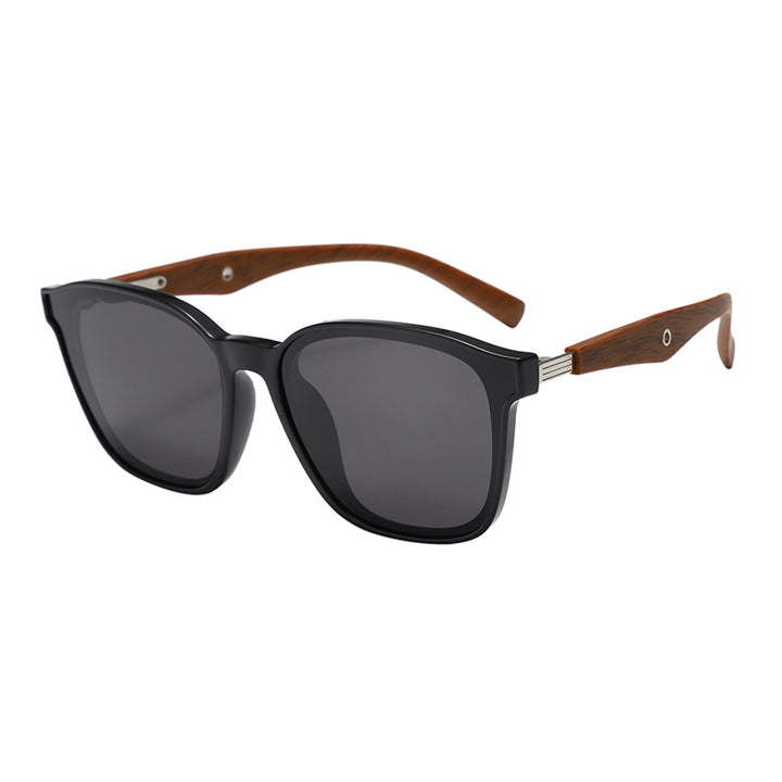 Women stylish oversized sunglasses with wooden accents Bowlift