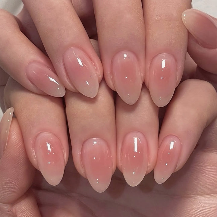 Glossy Ombre Almond-Shaped Nail Tips Bowlift