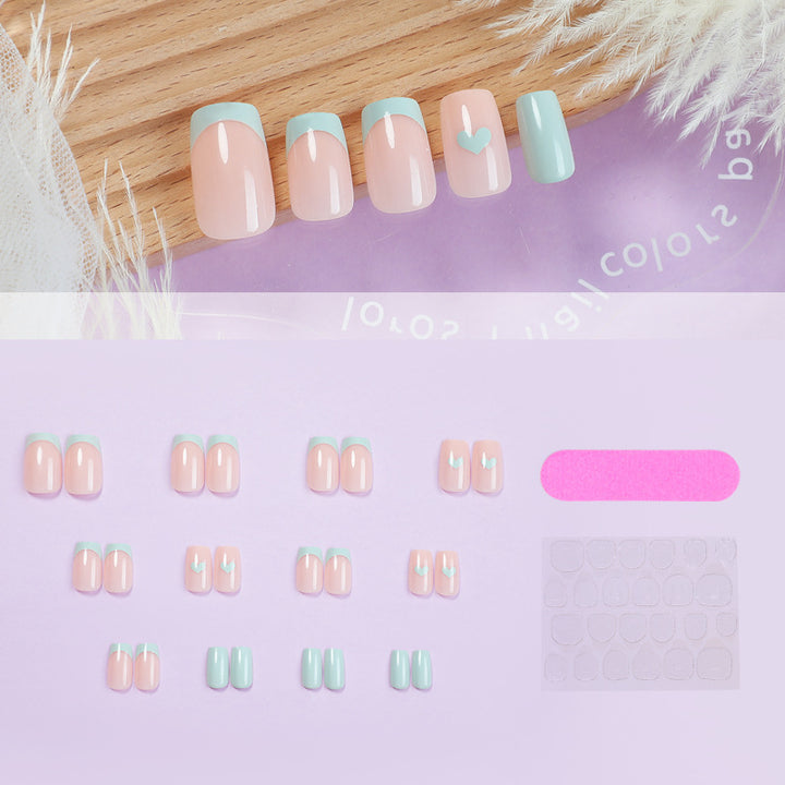 Heart-Accent Press-On Nail Set Bowlift