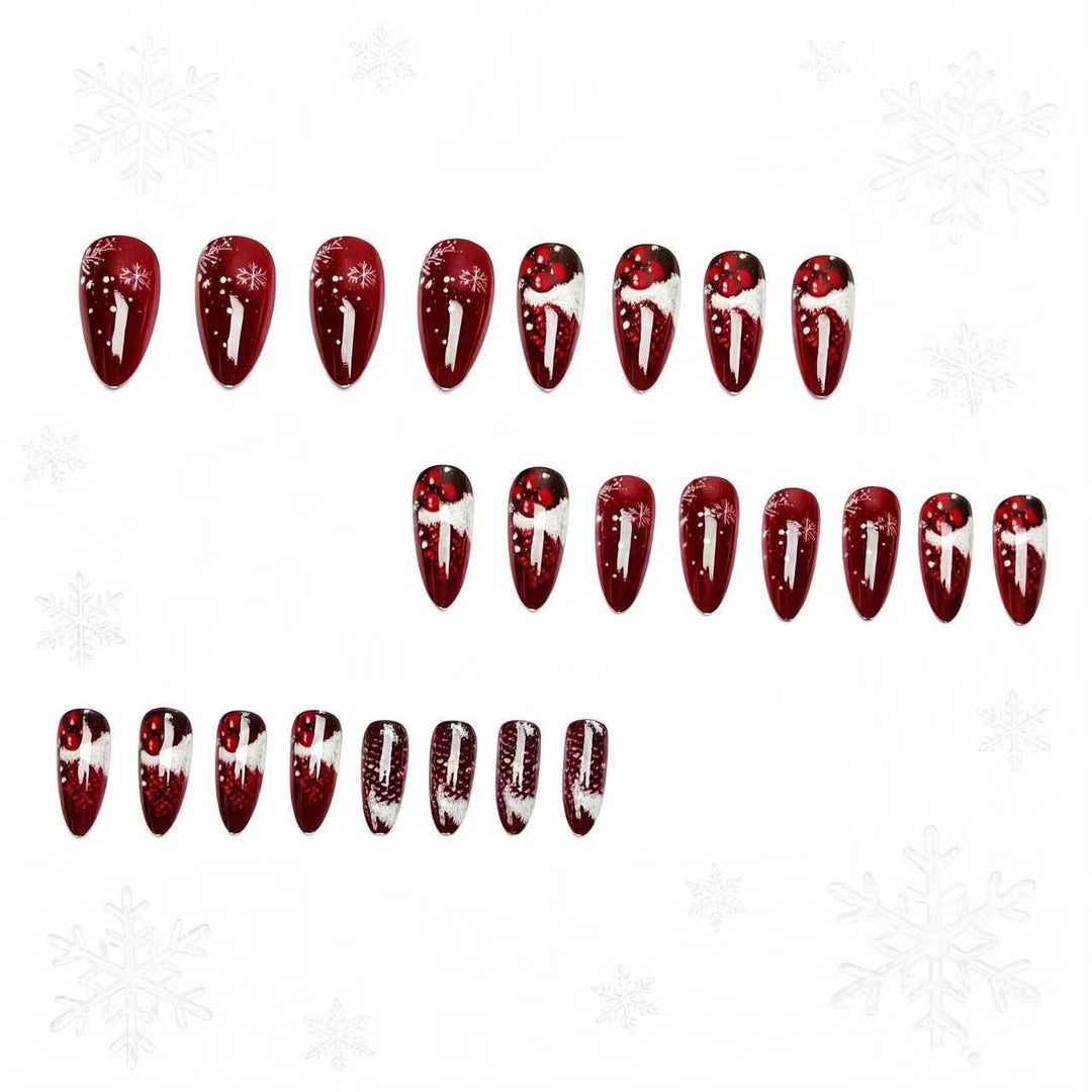 Artificial nails with festive winter design Bowlift