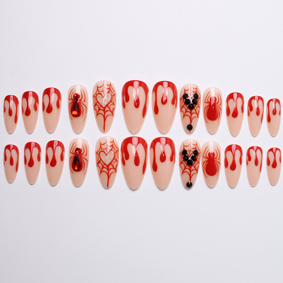 Creative Halloween Art Nails with Spider Web Design Bowlift