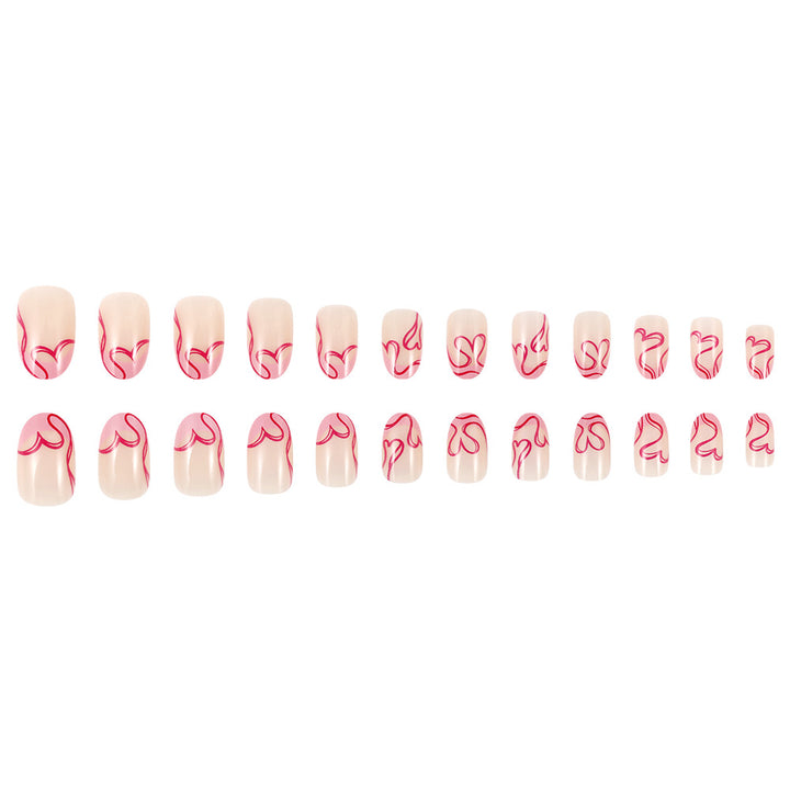 Romantic Heart-Designed Press-On Nails Bowlift