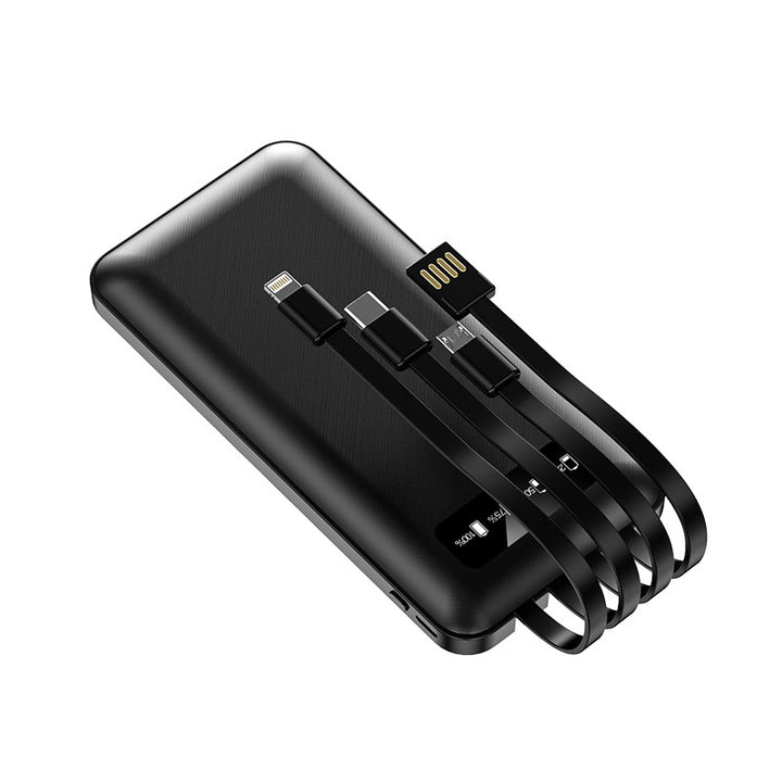 Multifunctional power bank with integrated charging cables Bowlift