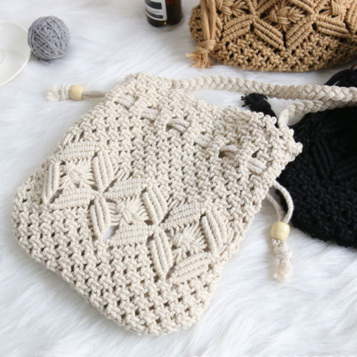 Hand-knotted flower basket bag Bowlift