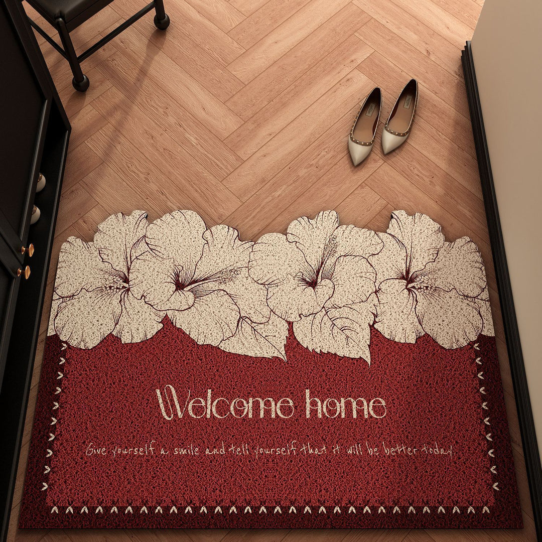 Floral-Themed Welcome Mat Bowlift