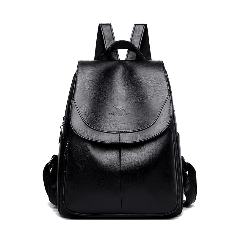Sleek Textured Leather Backpack