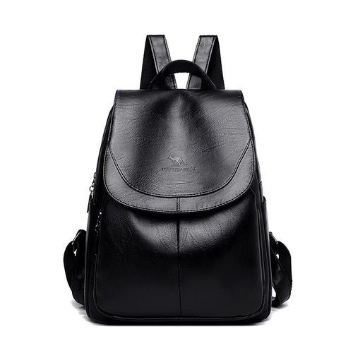 Sleek Textured Leather Backpack