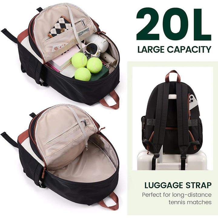 Multifunctional Tennis Backpack with Integrated Shoe and Bottle Compartment Bowlift