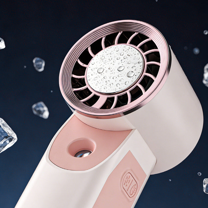 Cooling portable bladeless misting fan with USB rechargeable battery and adjustable airflow Bowlift
