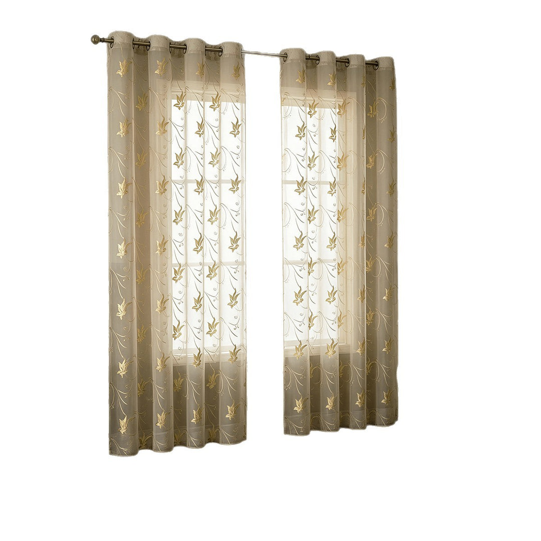 Artistic Floral Embroidered Sheer Curtain