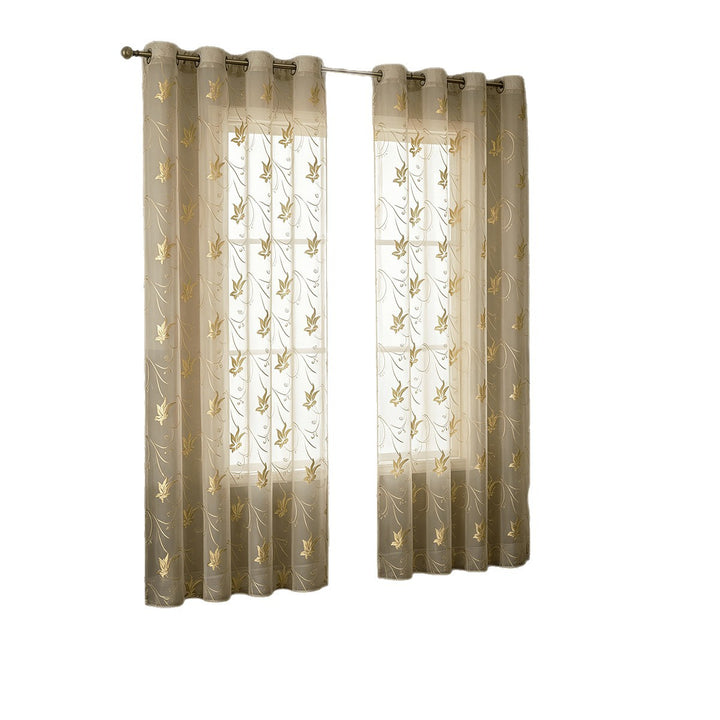 Artistic Floral Embroidered Sheer Curtain
