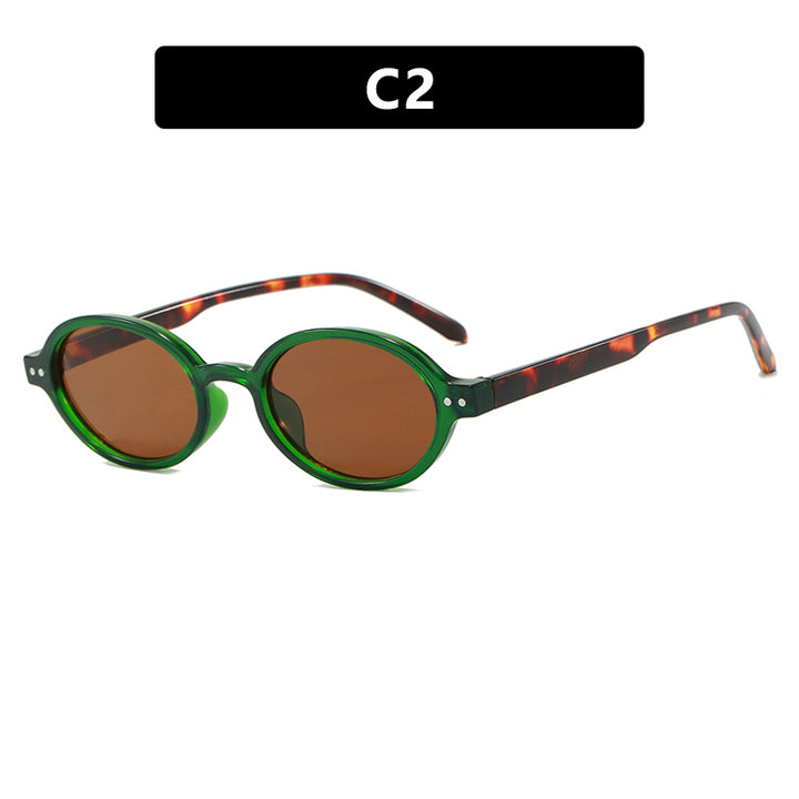 Ladies fashionable oval-shaped sunglasses with fancy frame Bowlift