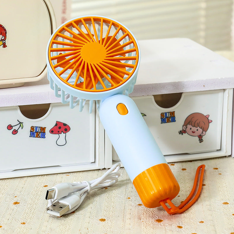 Women's Portable Mini Fan with Ergonomic Grip and USB Charging Function Bowlift