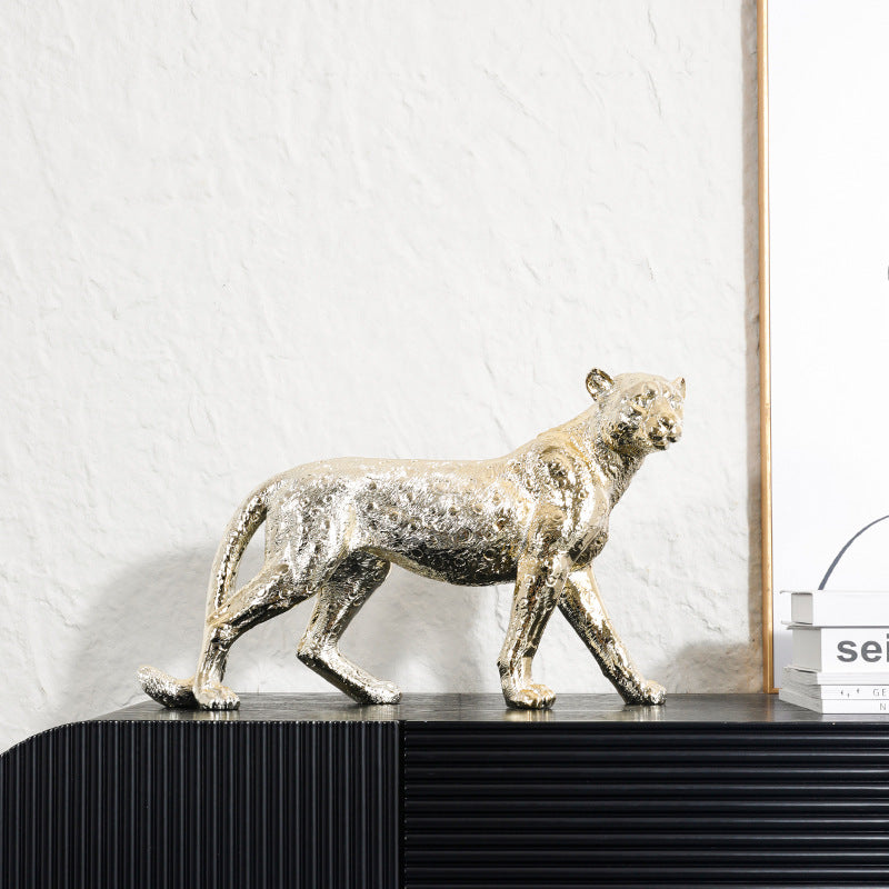 Decorative Gold Leopard Sculpture