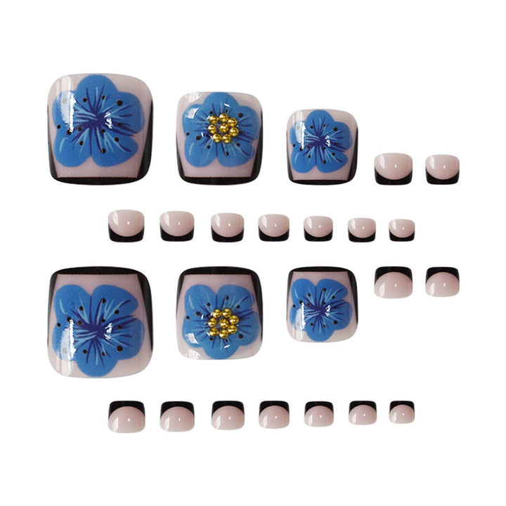 Floral Decorative Press-On Toe Nails Bowlift