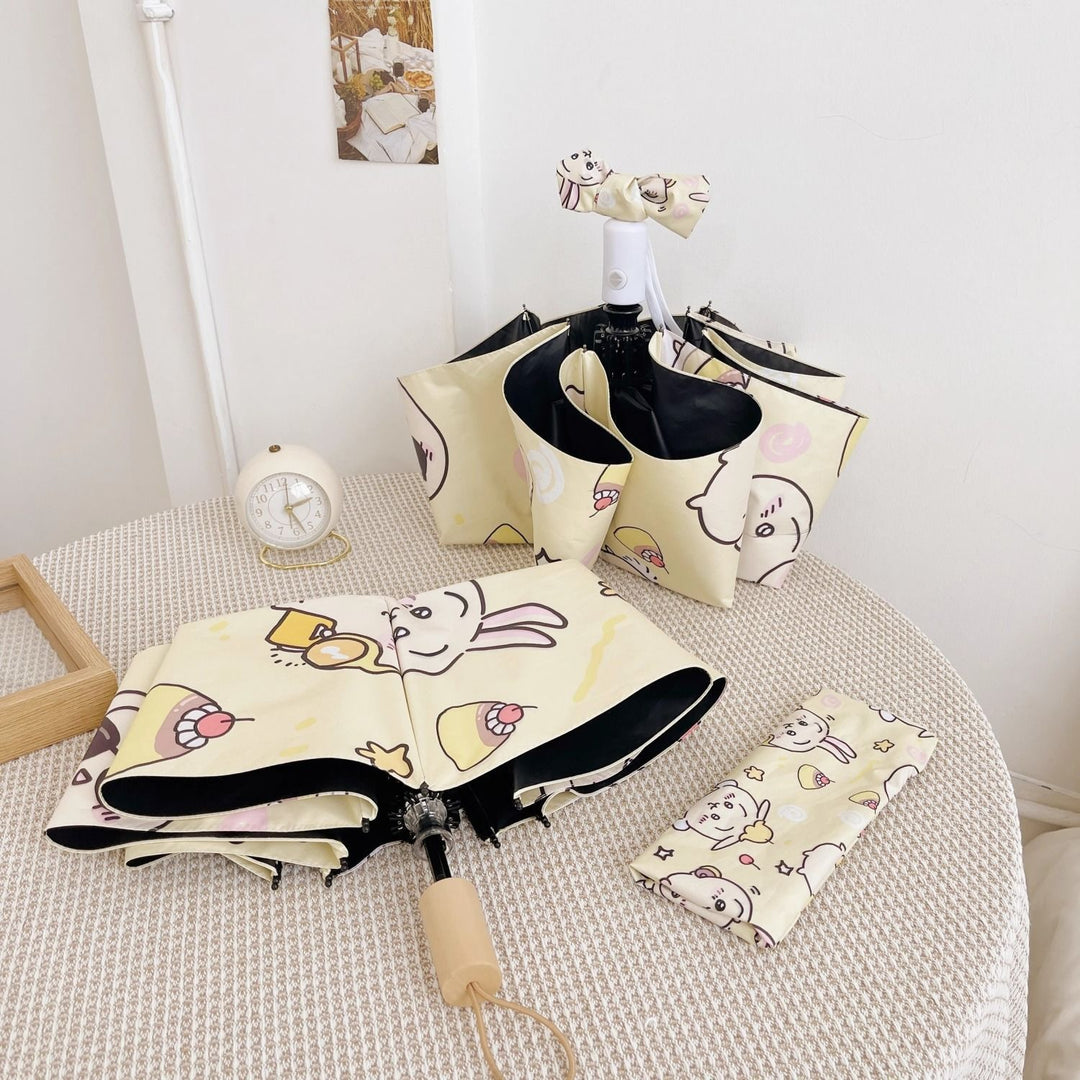 Women's Folding Umbrella with Playful Animal Design Bowlift