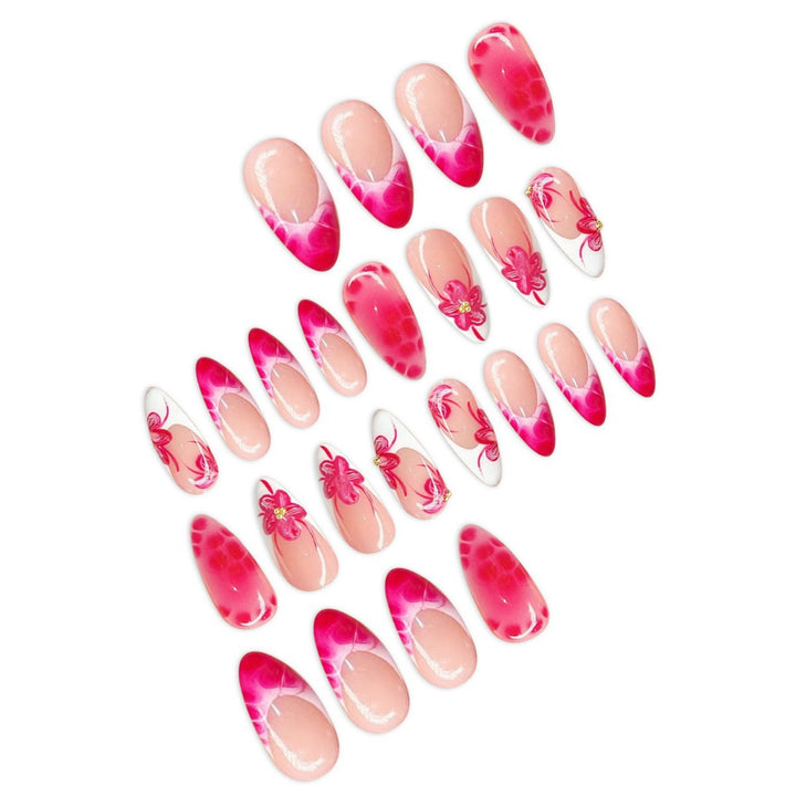 Artistic Floral Stiletto Nail Art Bowlift