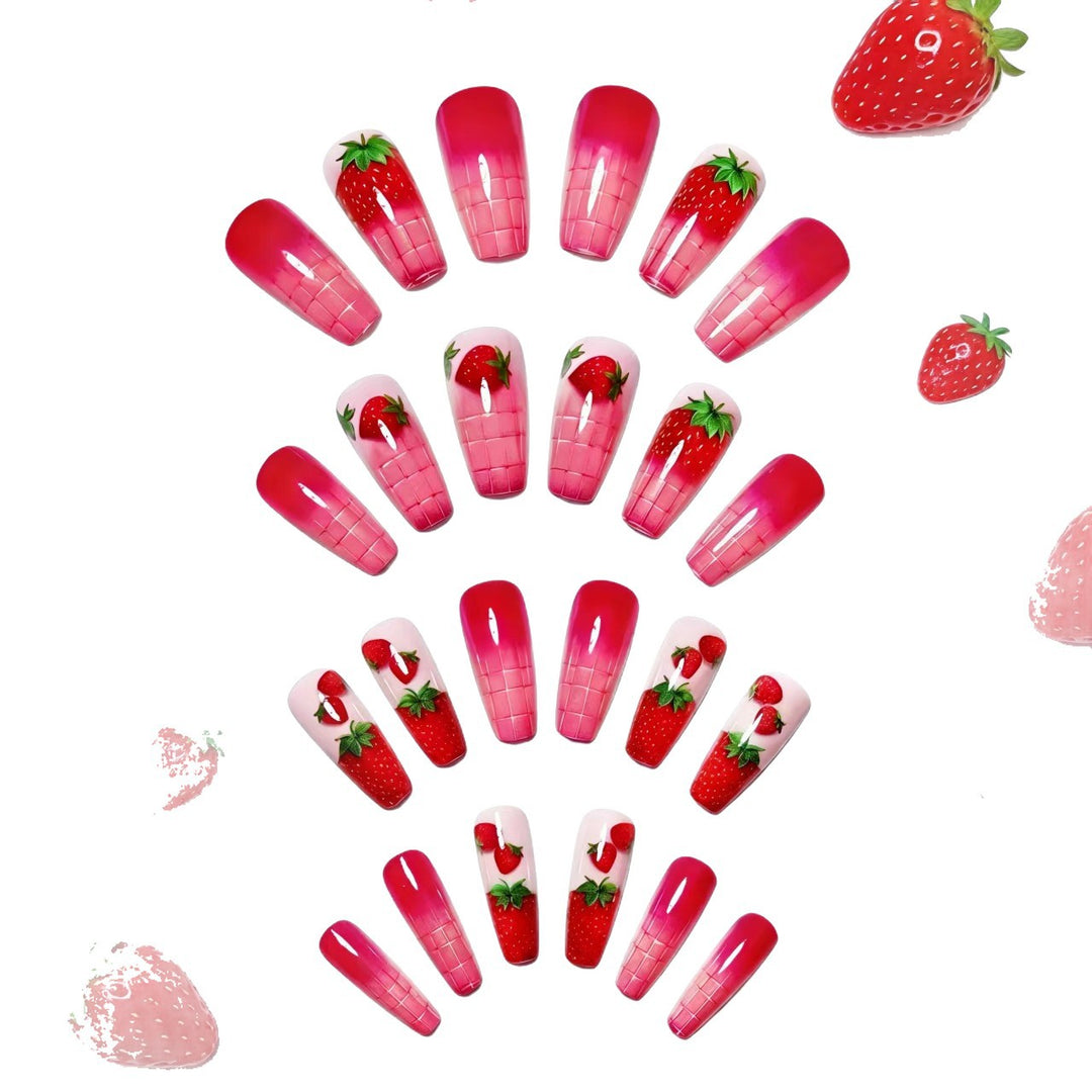 Strawberry-Themed Nail Art Designs Bowlift