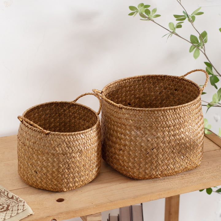 Handcrafted Storage Bin with Natural Woven Design Bowlift