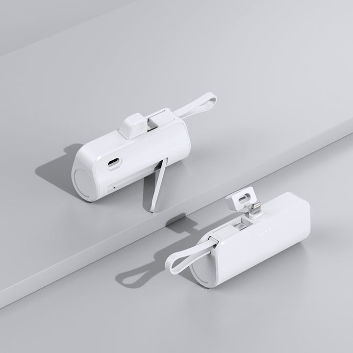 Portable power bank with integrated multifunctional charging cable system Bowlift