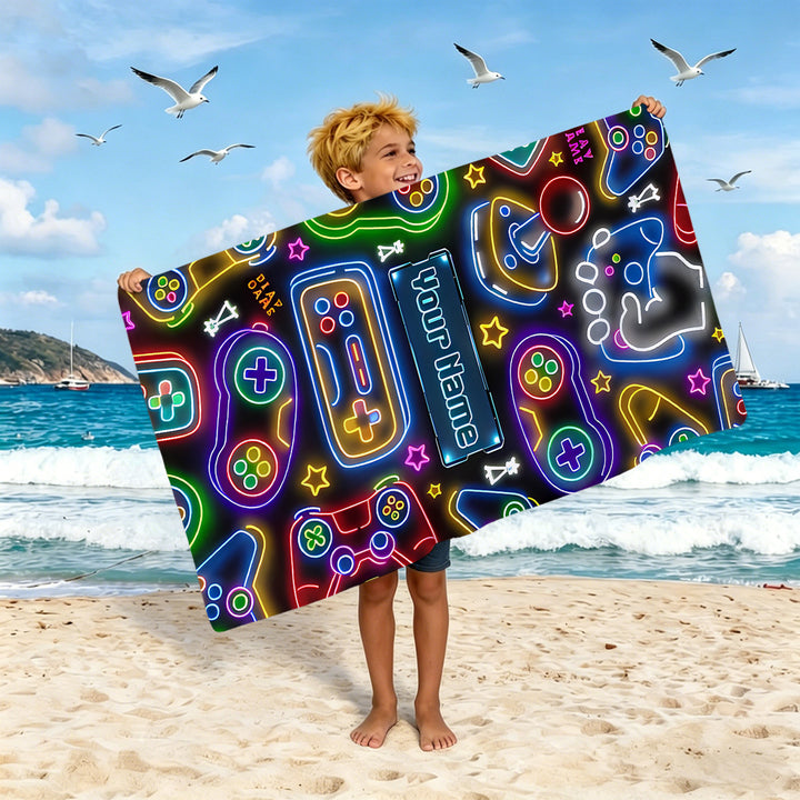 Boys beach towel with game console motif Bowlift
