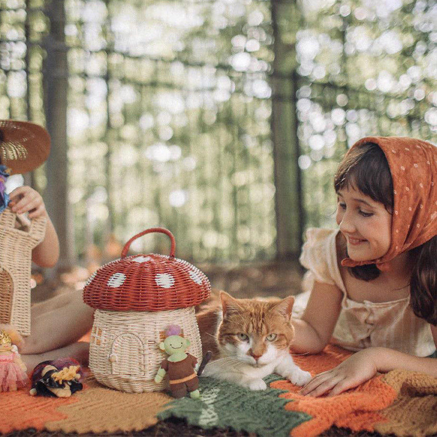 Fun Mushroom-Shaped Woven Storage Basket Bowlift