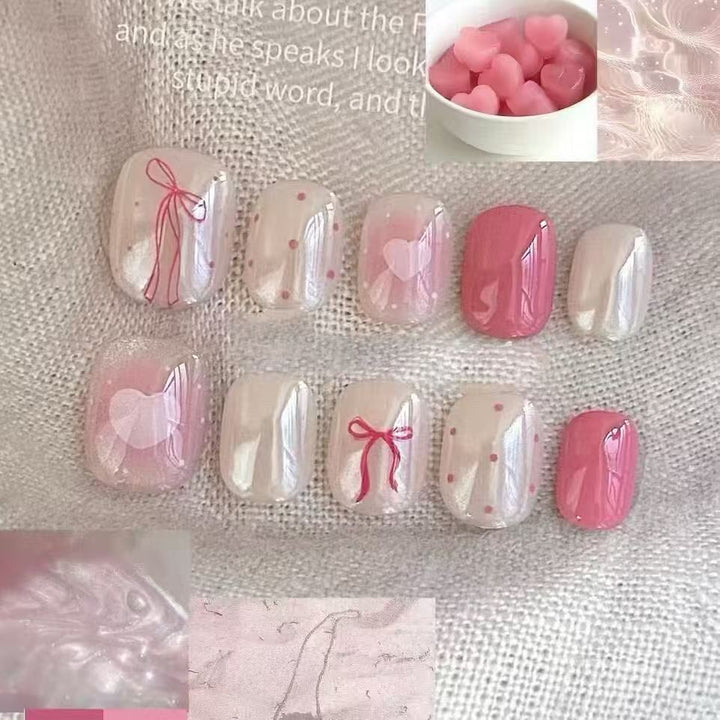 Romantic Heart-Themed Nail Art Set Bowlift