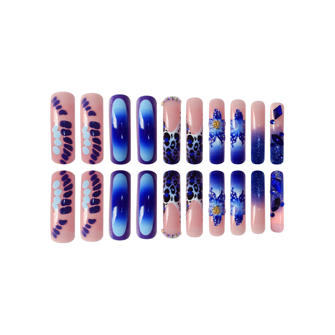 Artistic Long-Length Press-On Nail Art Bowlift