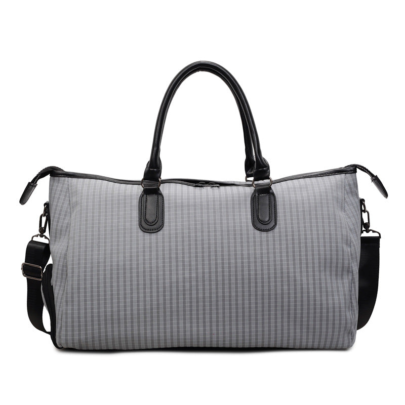 Sporty Travel Bag With Stylish Checkered Pattern Bowlift