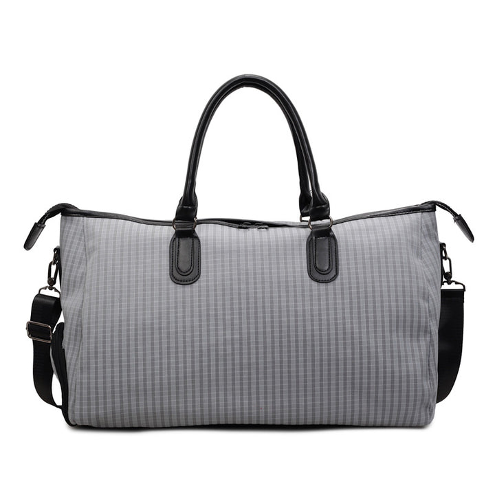 Sporty Travel Bag With Stylish Checkered Pattern Bowlift