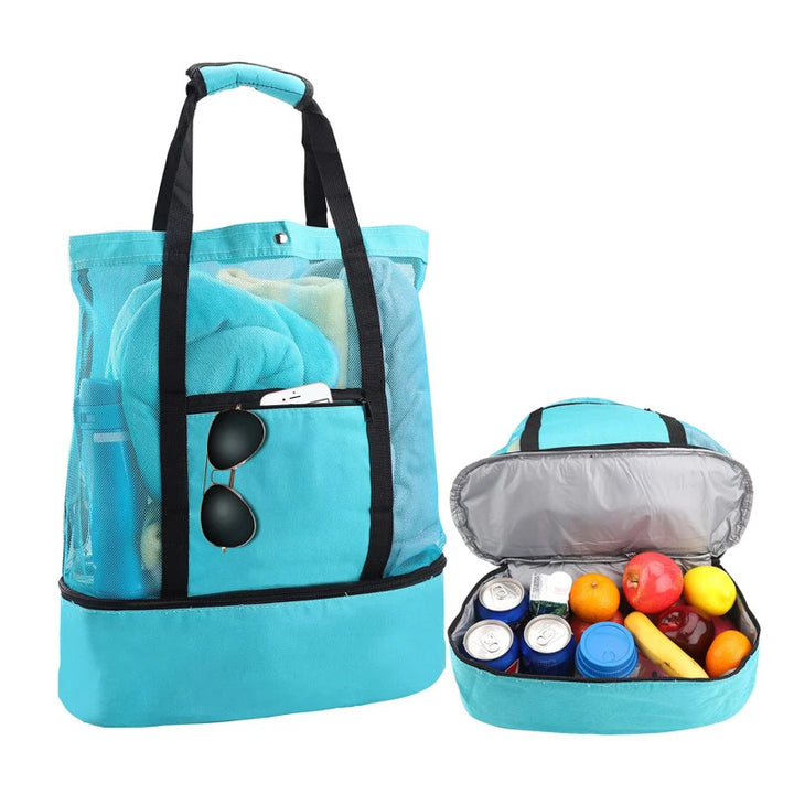 Unisex Spacious Square Shopping Bag with Insulated Interior Compartment Bowlift