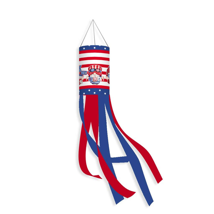 Unisex nan patriotic American flag windsock with long trailing streamers and reinforced hanging loop Bowlift